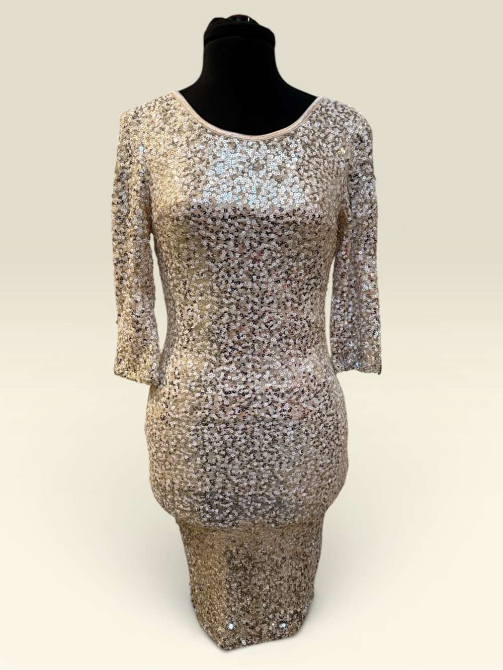 Crystal Doll Silver Sequin Mini Dress